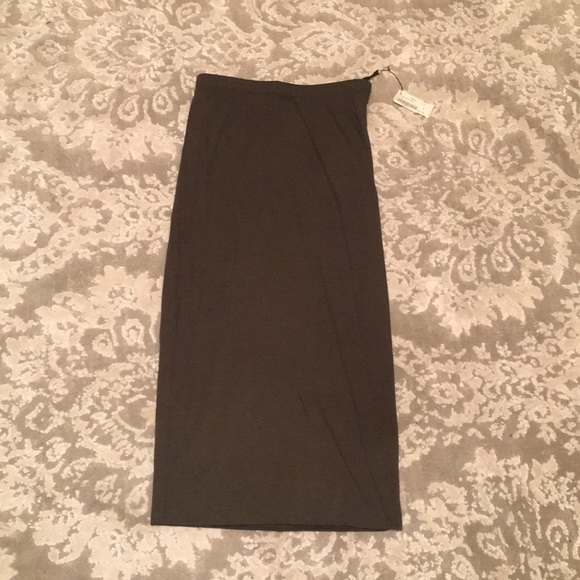 Olive Stretch Pencil Skirt - Picture 5 of 7